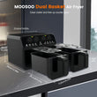 Dual Basket Air Fryer Oven, 6.4 Quart, Double Basket taking up little space. 14.02in x 13.39in.