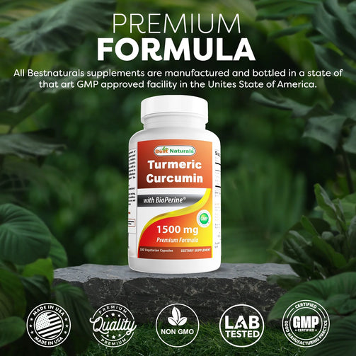 Best Naturals - Turmeric Curcumin 1500Mg with Bioperine - 180 Ct
