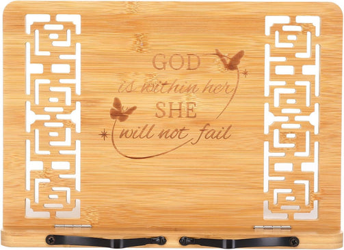 Bamboo Cookbook Stand with Cool Designs
