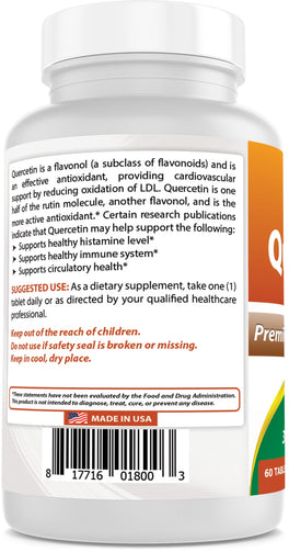 Quercetin 1000 Mg 60 Tablets - Immune System Health