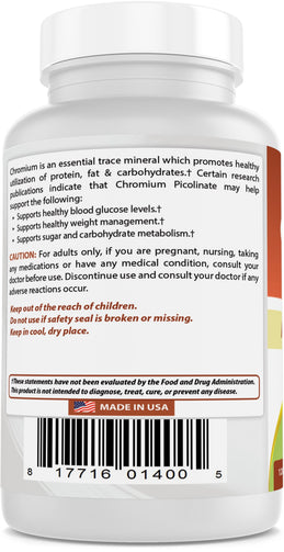 Best Naturals - Chromium Picolinate 1000 Mcg 120 Tablets