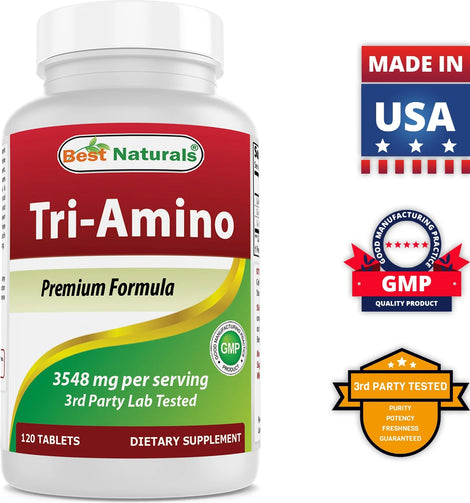 Best Naturals - Tri-Amino with L-Arginine, L-Ornithine, L-Lysine 120 Tablets