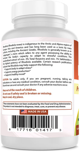 Rhodiola with Bioperine 1000Mg Serving