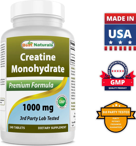 Best Naturals - Creatine Monohydrate 1000Mg, 240 Ct