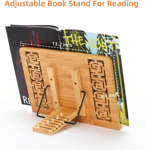 Bamboo Cookbook Stand with Cool Designs
