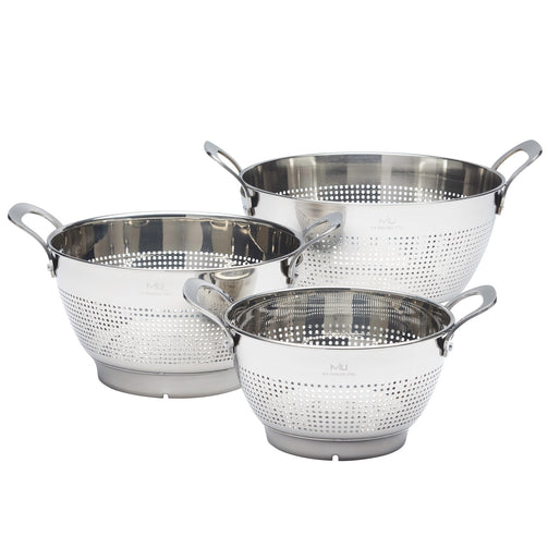 Stainless Steel Colanders, Set of 3