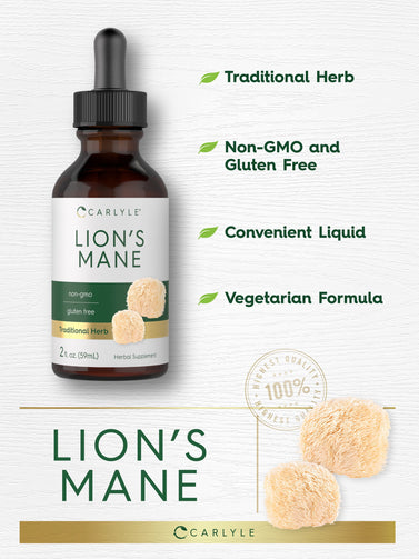 Lions Mane Perks: Traditional herb, non-gmo and gluten free, in a convenient and vegetarian liquid formula.