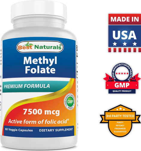 Best Naturals - Methyl Folate 7500 Mcg  60 Capsules