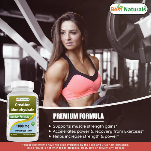 Best Naturals - Creatine Monohydrate 1000Mg, 240 Ct