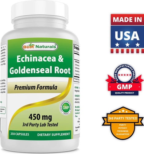 Best Naturals - Echinacea Goldenseal 450Mg 250 Capsules