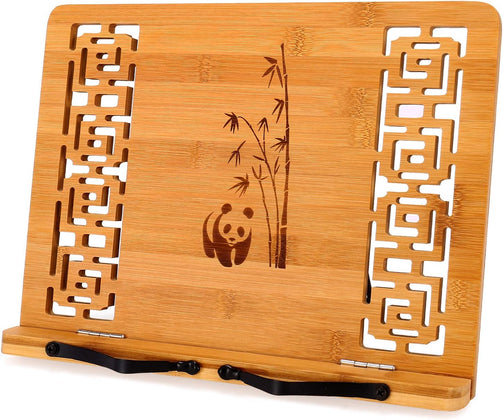 Bamboo Cookbook Stand with Cool Designs