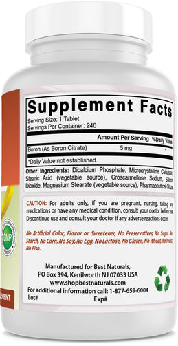 Best Naturals - Boron 5 Mg 240 Tablets
