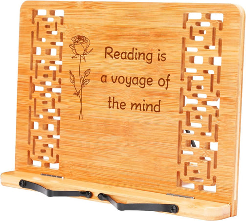Bamboo Cookbook Stand with Cool Designs