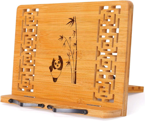 Bamboo Cookbook Stand with Cool Designs