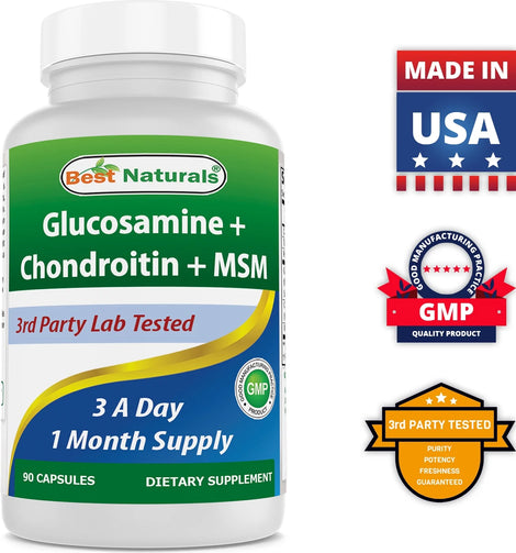 Best Naturals - Glucosamine Chondroitin MSM  2600 Mg 90 Capsules