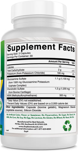 Best Naturals - Glucosamine Chondroitin MSM  2600 Mg 90 Capsules