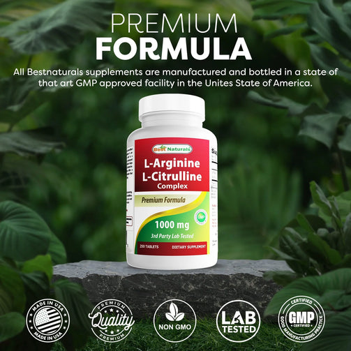 Best Naturals - L-Arginine L-Citrulline 1000 Mg Multivitamin - 250 Count