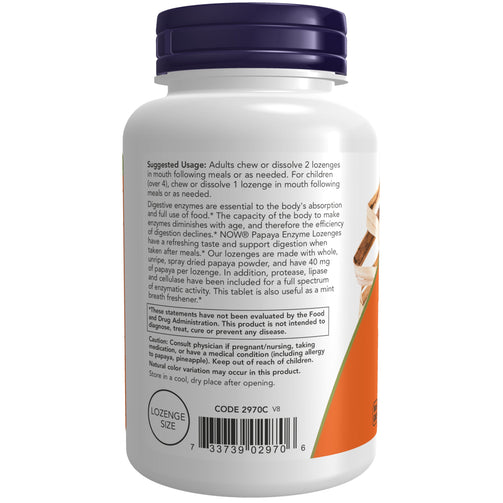Papaya Enzyme bottle showing suggested usage details.