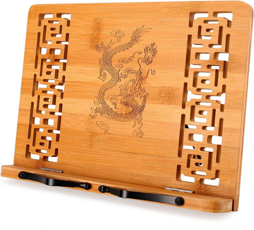 Bamboo Cookbook Stand with Cool Designs
