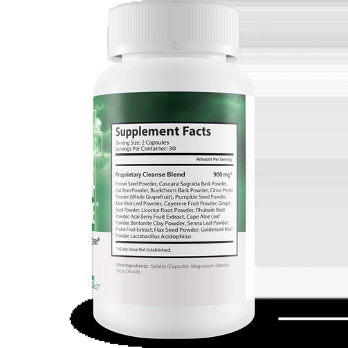 Pro Divinity Labs Keto Cleanser supplement facts. Serving size of 2 capsules, with 30 servings per container.