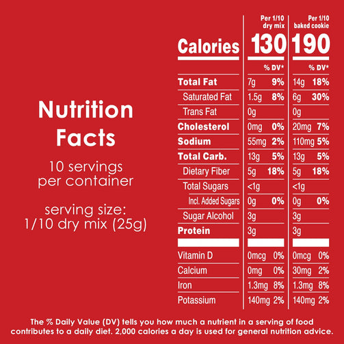 Duncan Hines chocolate chip cookie nutrition facts.