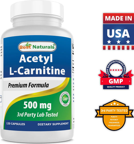 Best Naturals - Acetyl L-Carnitine 500 Mg 120 Capsules