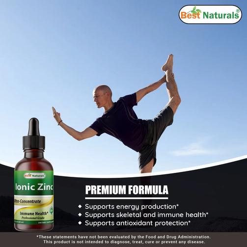 Ionic Liquid Zinc supports energy production, skeletal and immune health, and antioxidant protection.