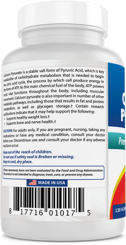 Best Naturals - Calcium Pyruvate 750 Mg 120 Capsules