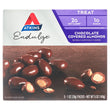 A box of Atkins Endulge chocolate covered almonds, keto friendly with 2g net carbs and 1g of sugar.