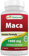 A bottle of the dietary supplement, Maca, by Best Naturals. 1000mg tablets.