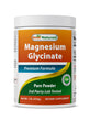 A bottle of Magnesium Glycinate Powder, a dietary supplement that supports the nervous system, energy production, nerve and muscle function, and cardiovascular and skeletal health.