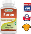Bottle of Boron, a dietary supplement that  supports healthy hormonal balance, bone strength and health, connective tissue, and nutrient metabolism.