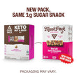 Keto Munk Pack Snack Bars, 1g sugar, 5g protein, and 3g net carbs.