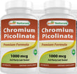 2 pack bottles of Best Naturals - Chromium Picolinate, an essential trace mineral that works with insulin to support healthy blood glucose levels