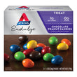 A box of keto friendly, Atkins Endulge chocolate peanut candies, with 1g net carbs and 0g of sugar.